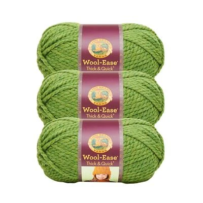 (3 Pack) Lion Brand Yarn 640-131B Wool-Ease Thick & Quick Bulky Yarn, Grass - Image 1 of 4