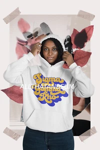 Sudadera con Capucha Sigma Gamma Rho Sorority Blanca Manga Larga 1922 Pretty Poodle - Imagen 1 de 1