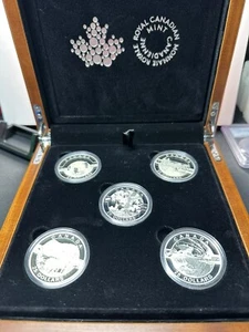 COMPLETE 2014 Royal Canadian Mint 25 Dollars Fine Silver 5 Coins O Canada - Picture 1 of 13