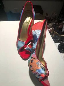 Red Patent Women's Heels by Carlos size 7.5 - Picture 1 of 3