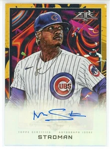 2022 Topps Fire Auto Gold #FA-MS Marcus Stroman (Cubs)/10 - Picture 1 of 2