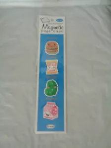 Set of 4 Magnetic Page Clips - Food - Bookmarks - New - Pickle - Chips - Milk - Imagen 1 de 2