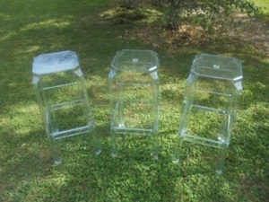 Set 3 perspex bar stools - Picture 1 of 7