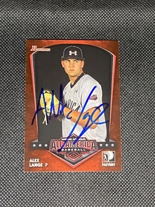 Alex Lange 2013 Bowman All American Signed Auto Card #12 ~ COA - Picture 1 of 3