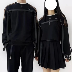 Love and Deep Space Caleb Daily Hoodie Pullover Black Sweatshirt Skirt Belt  - Picture 1 of 17