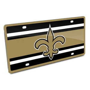 NFL New Orleans Saints Superstripe Style License Plate By Stockdale - Bild 1 von 2