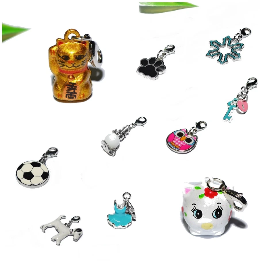 AUSWAHL +++ Charms Anhänger für Bettelarmband Halskette Kette Träger Katze bell  - Bild 1 von 1