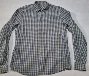 Arcteryx Shirt Mens Large Gray Black Check Long Sleeve Snap Button Hiking - Picture 1 of 14