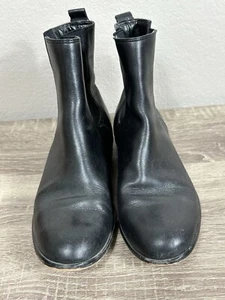 Lands End Black Leather Ankle Chelsea Boots 7.5B - Picture 1 of 11