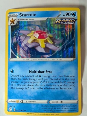 Starmie 053/264 Swsh Fusion Strike Pokemon Holo Foil Rare Nice! - Image 1 of 3