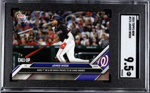 2024 Topps Now Call-Up James Wood #373 RC SGC 9.5 MT+ Rookie 1st RBI - Bild 1 von 2
