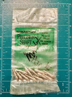 Easton Tiro con Arco 1 Pc Punto P/C 9/32", 70 Granos, Paquete de 12, PN 966534 y P053B • Nuevo Foto 1 de 4