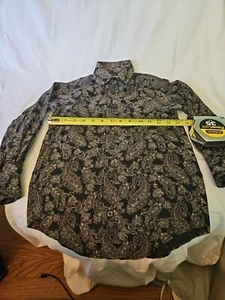 Class Club Boys Dress Shirt Size 8 100% Cotton Long Sleeve Paisley Black Gold - Picture 1 of 10