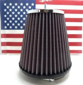 K&N RC-8340 Air Filter 2-5/8" ID Clamp On Flange 6" Ht x 4.5" Diam - Picture 1 of 6