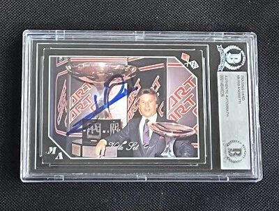 MARIO ANDRETTI 1991 COLLECT-A-CARD VETTE SIGNED AUTOGRAPHED CARD BAS AUTHENTIC - Image 1 of 2