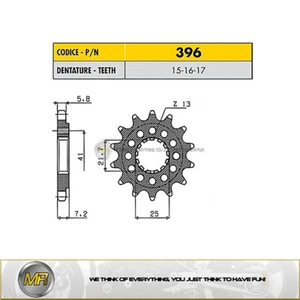 SUZUKI SV S 1000 2003 2004 2005 2006 FRONT SPROCKET SUNSTAR 520 16 TEETH - Picture 1 of 1