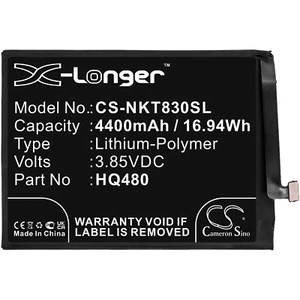 Batterie 4400mAh type HQ480 Pour Nokia 8.3 2020 5G, 8 V 5G, TA-1243, TA-1251 - Photo 1 sur 5