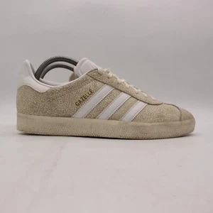 Adidas Gazelle Women's Shoes Size 9 Ivory Cracked Leather Athletic Sneakers - Picture 1 of 10