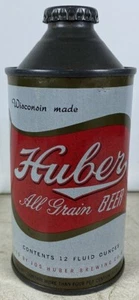 Vintage 1950's Hp Cone Top Can Huber All Grain Beer Monroe, WI - Picture 1 of 7