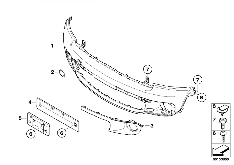 Original BMW Blende lackiert links (A94 Midnight Black) / B-Ware - Bild 1 von 1