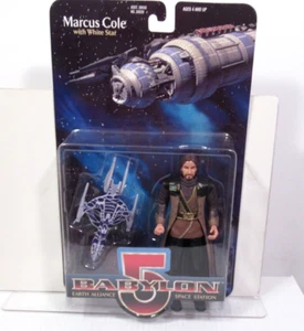FIGURA DE ACCIÓN BABYLON 5 MARCUS COLE CON NAVE ESTRELLA BLANCA 1997 COMO NUEVA - Imagen 1 de 5