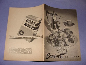 Folleto publicitario de cocina de recetas de frutas de California 1950 ciruela y albaricoque - Imagen 1 de 1