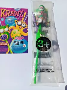 Pizza Hut Krawz Creature Straw "Whistler" With Menu Insert 1998 New Old Stock - Picture 1 of 5