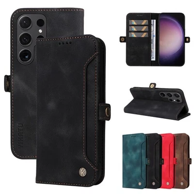 PU Leather Wallet Case Cover For Samsung Galaxy S24 S23 Ultra Plus S22 S21+ S20. - Image 1 of 4