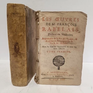 Les  oeuvres de François RABELAIS + Vie de l'auteur VÉLIN 1721 2 vols - Foto 1 di 13