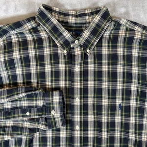 Polo Ralph Lauren Hemd BIG & TALL Herren 3XLT marineblau grün kariert Knopfleiste neu mit Etikett - Bild 1 von 11