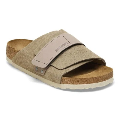 Sandalias Birkenstock Kyoto Cuero Gamuza Nubuck Para Hombre Talla 43 EU 10 EE. UU. Taupe Usadas en Excelente Condición Foto 1 de 4