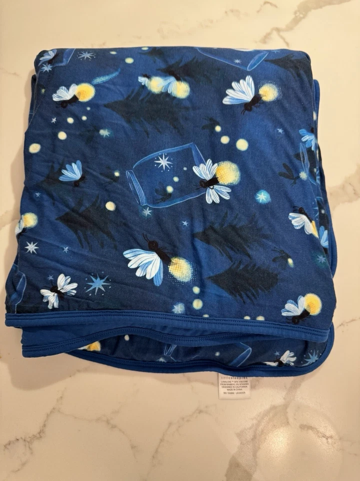 Одеяло Little Sleepies Cloud 45x45 дюймов бамбук светлячок синее для кемпинга звезды - Изображение 1 из 3
