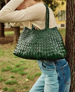 Italian Leather Woven Hobo Bag | Full Grain Summer basket-style weave Bag | Hand - Bild 1 von 112