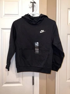 Kid’s Unisex Nike Hoodie Sweatshirt Medium Black Long Sleeve NWT - Picture 1 of 7