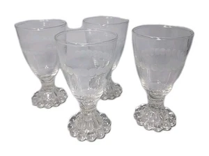 Juego de 4 copa de vino de agua Anchor Hocking BOOPIE CÍRCULO CORTE TRANSPARENTE DE COLECCIÓN 5,5" - Imagen 1 de 6