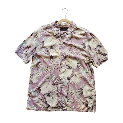 Camisa de campamento hawaiana muave ALLSAINTS para hombre Laysan mezcla floral viscosa SS MS030J Foto 1 de 4