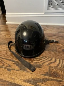 UNISEX BELL DRIFTER OPEN FACE SHINY BLACK BIKER MOTORCYCLE HELMET DOT BULLET - Picture 1 of 8