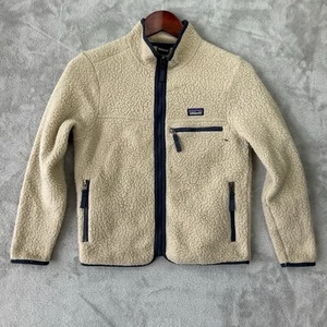 PATAGONIA Girls Medium 10 Retro ELKH Pile Jacket El Cap Khaki STY65425FA20 FLAWs - Picture 1 of 11