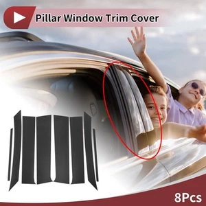 8 Pcs Car Door Pillar Window Trim for Toyota Fortuner 2024-2025 Carbon Fiber - Picture 1 of 6