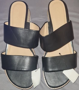 Black Slip On Wedges Extra Wide - Picture 1 of 3
