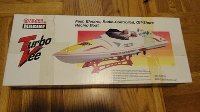 Vintage Tower Hobbies Marine Turbo Vee Electric Radio Controlled Racing Boat - Image 1 of 4