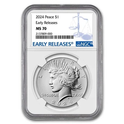 2024 Silver Peace Dollar MS-70 NGC (Early Release) - Image 1 of 3