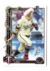 2025 Topps Holiday Brooks Lee Santa Hat Image Variation SP Rookie RC #H13 Twins - Bild 1 von 2