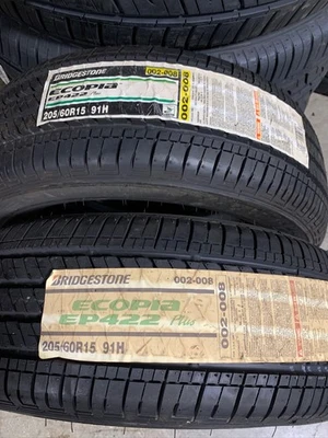 2 New 205 60 15 Bridgestone Ecopia  EP422 Plus Grand Touring All Season Tires - Image 1 of 4