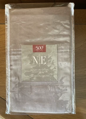 New Noble Excellence 2 King Pillowcases Sateen 500 TC Gray Egyptian Cotton - Image 1 of 4