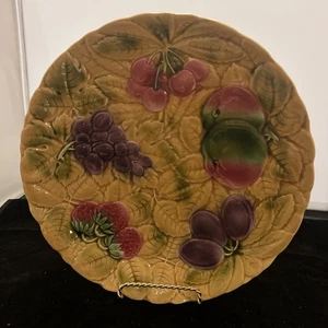 Sarreguemines Obstplatte Ladegerät 12" Majolika Frankreich - Bild 1 von 5