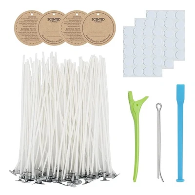 CandMak Candle Wick Kit - 60 Cotton Wicks with Tools for Making Thick, 6 inch... - Image 1 of 4