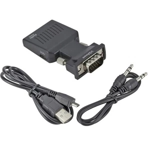 VGA Input To HDMI Output Adapter PC Laptop To HDTV Moniter Projecter Converter F - Picture 1 of 15
