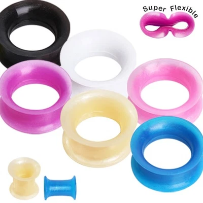PAIR of Ultra Thin Earskin Silicone Tunnel Plug - Image 1 of 4
