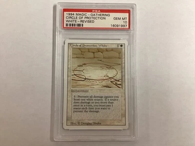 MTG Revised CIRCLE OF PROTECTION WHITE PSA 10 (1997) Graded Power - Image 1 of 3
